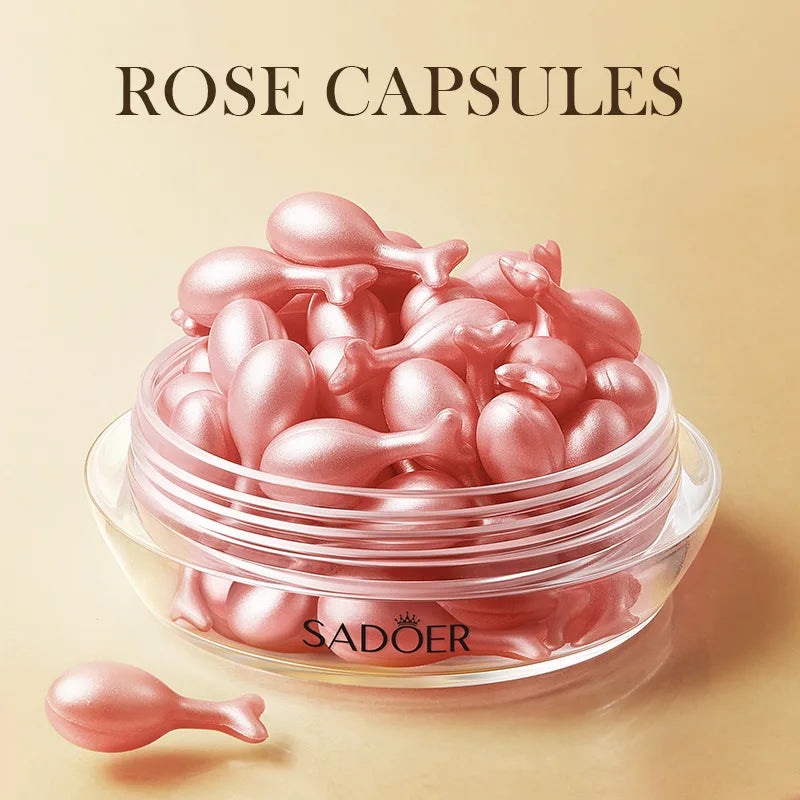 SADOER Rose Snail Capsule Facial Moisturizer – 30pic Hydrating Radiance Essence AE