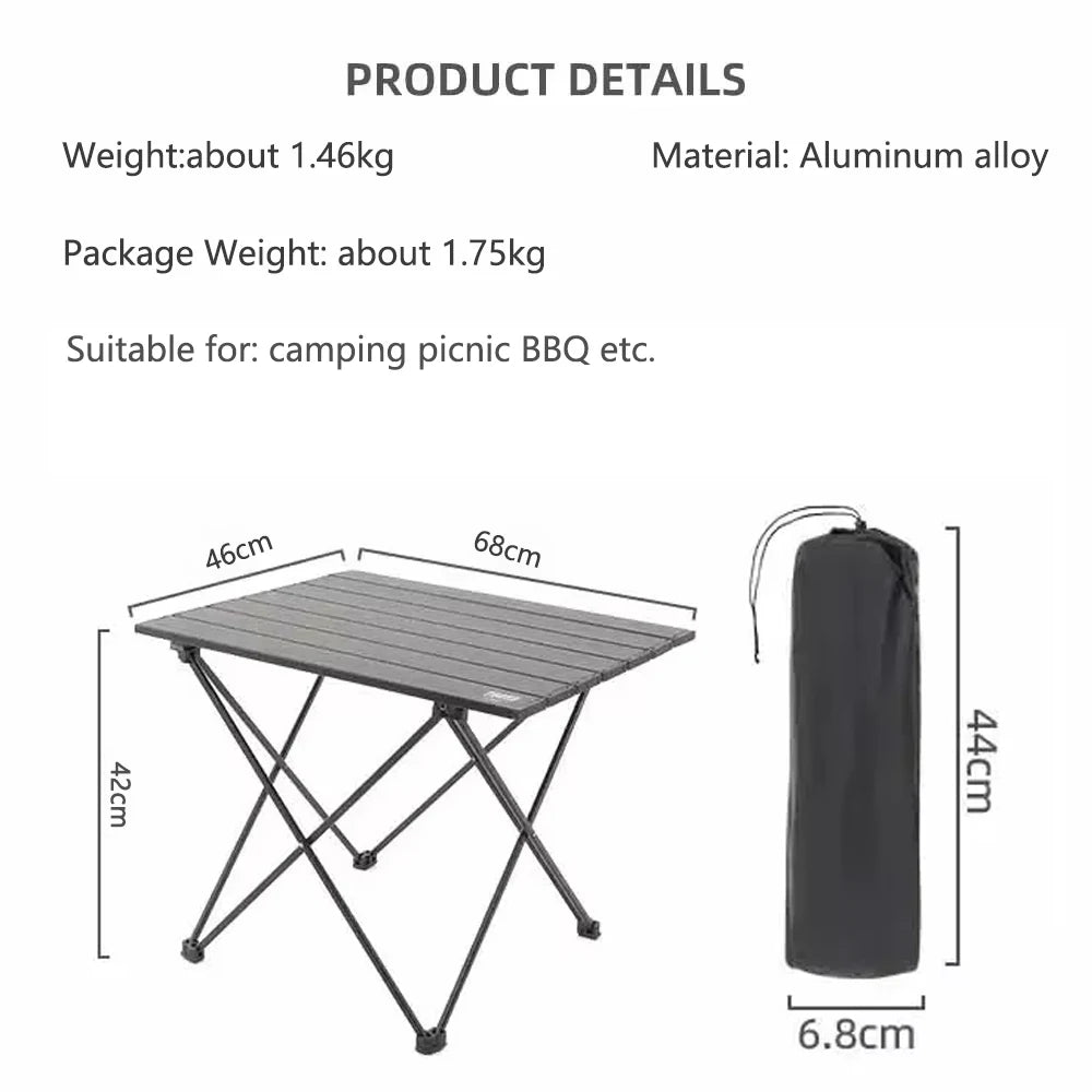 Ultra-Lightweight Portable Camping Folding Table | Aluminium BBQ Picnic Desk for Outdoor Adventures - Wahtrends
