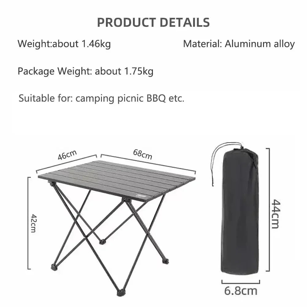 Ultra-Lightweight Portable Camping Folding Table | Aluminium BBQ Picnic Desk for Outdoor Adventures - Wahtrends
