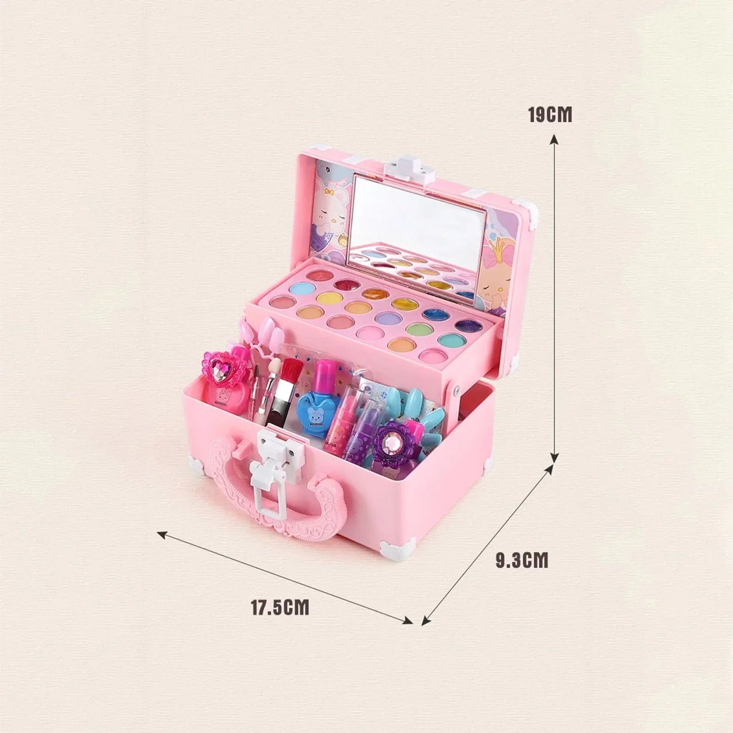 CHUYUN Washable Kids Makeup Kit – Non-Toxic Princess Play Set in Pink Suitcase - Wahtrends