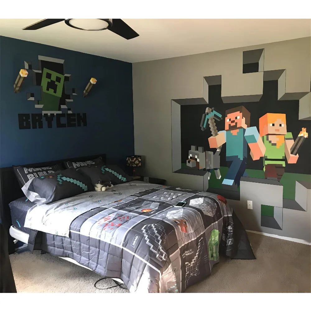 Minecraft Torch LED Night Light – Wall Mountable USB Rechargeable Gamer Lamp AE