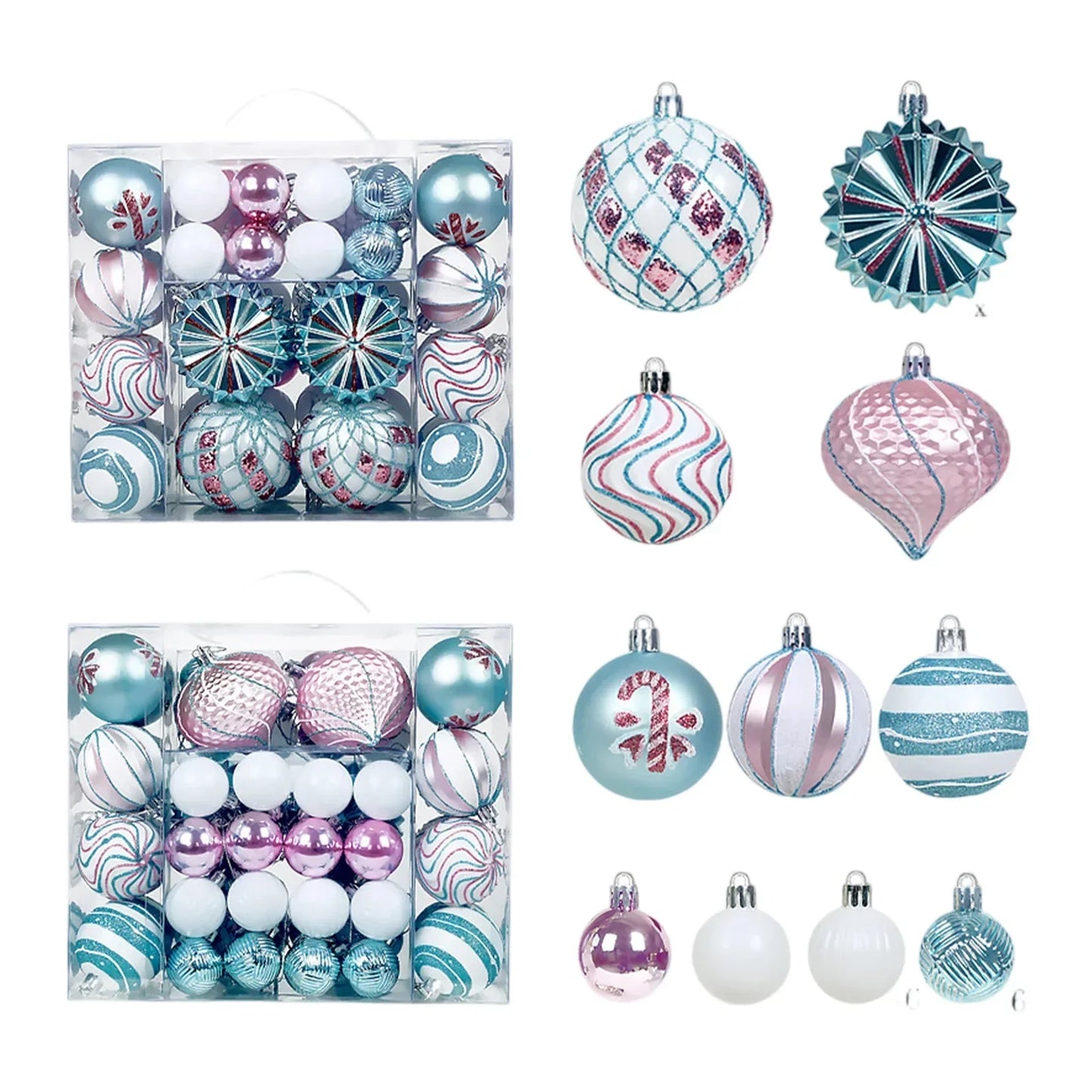 48-Piece Shatterproof Christmas Ornaments Set – Mixed Shapes & Sizes| Premium Tree Decorations - Wahtrends