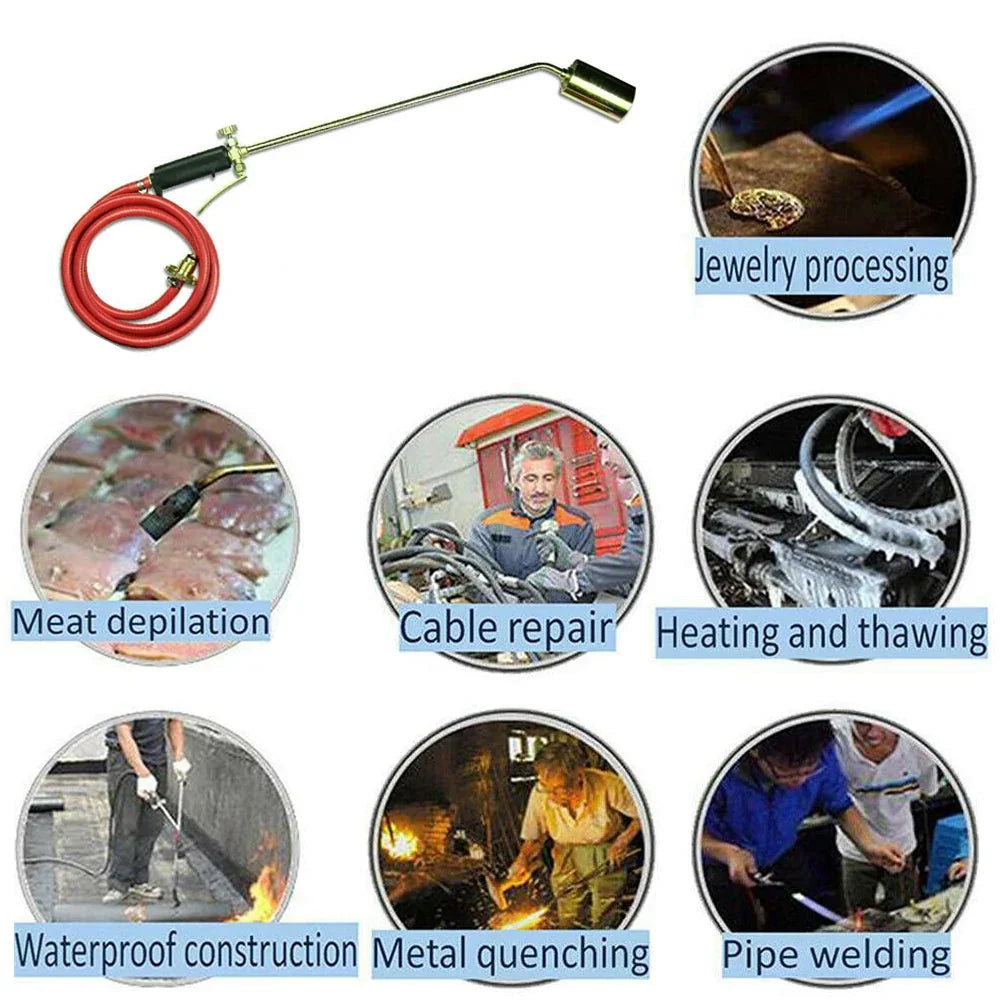 Weed Torch Burner Kit Shrub Weed Grass Killer Butane Gas Garden Tools Nozzl Hose - Wahtrends