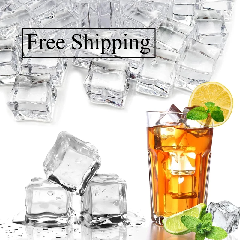 Premium Clear Acrylic Fake Ice Cubes – Reusable Photography & Display Crystals AE