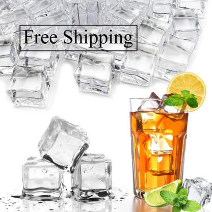 Premium Clear Acrylic Fake Ice Cubes – Reusable Photography & Display Crystals AE