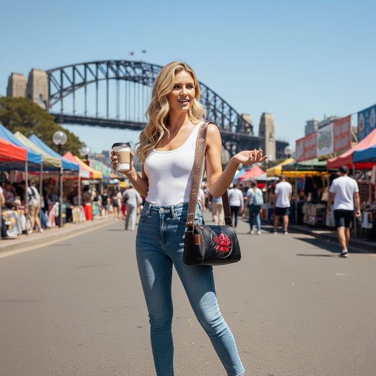 Bohemian Soft-Touch Crossbody Bag | Vintage Floral Vegan Leather Multi-Pocket Shoulder Tote - Wahtrends