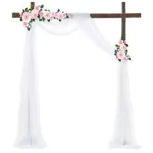 Elegant Sheer Chiffon Wedding Arch Draping Curtain Backdrop for Ceremony Décor - Wahtrends