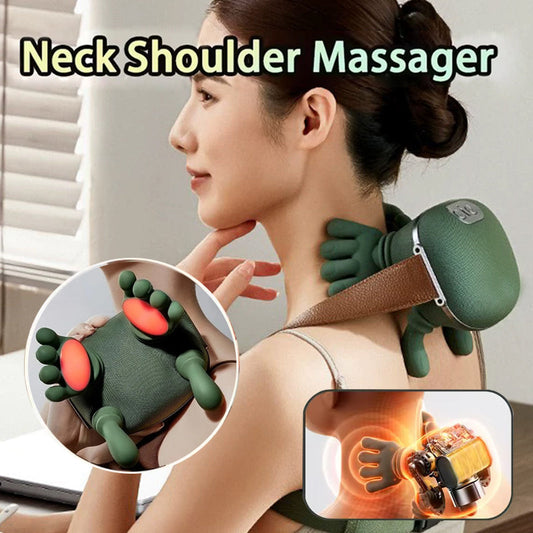 Electric Neck And Shoulder Muscle Massager Wireless Shoulder And Back Kneading Massage Shawl Neck Masajeador Relax Pain Relief CJ