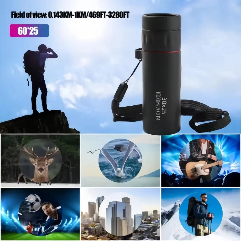 HD Monocular Telescope 2000x25 – Compact Pocket for Camping & Phone Photography AE