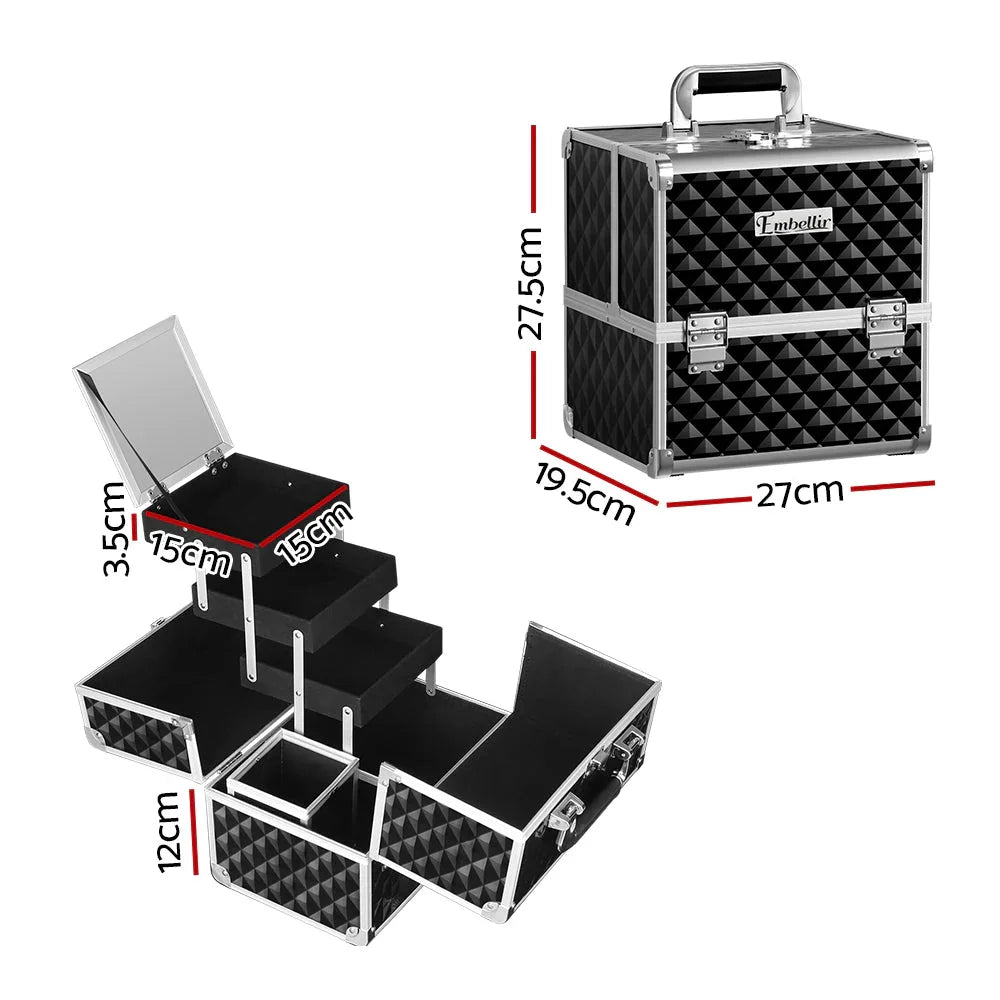 Embellir Makeup Case Beauty Organiser Bag Travel Large Cosmetic Storage Portable - Wahtrends