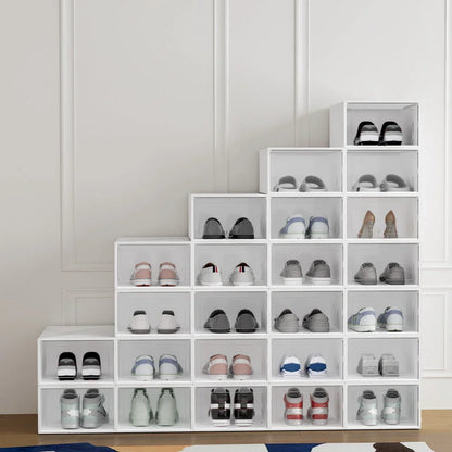 Artiss Shoe Box Rack DIY Set of 24 Stackable White Abel - Wahtrends