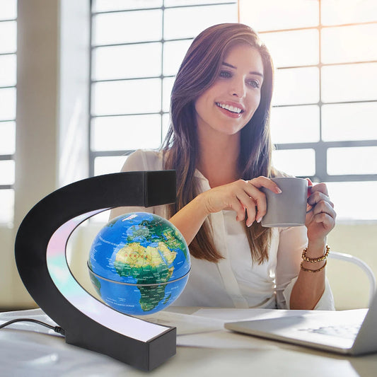 Levitating Magnetic Globe Light—Anti-Gravity Floating World Map LED Desk Lamp AE
