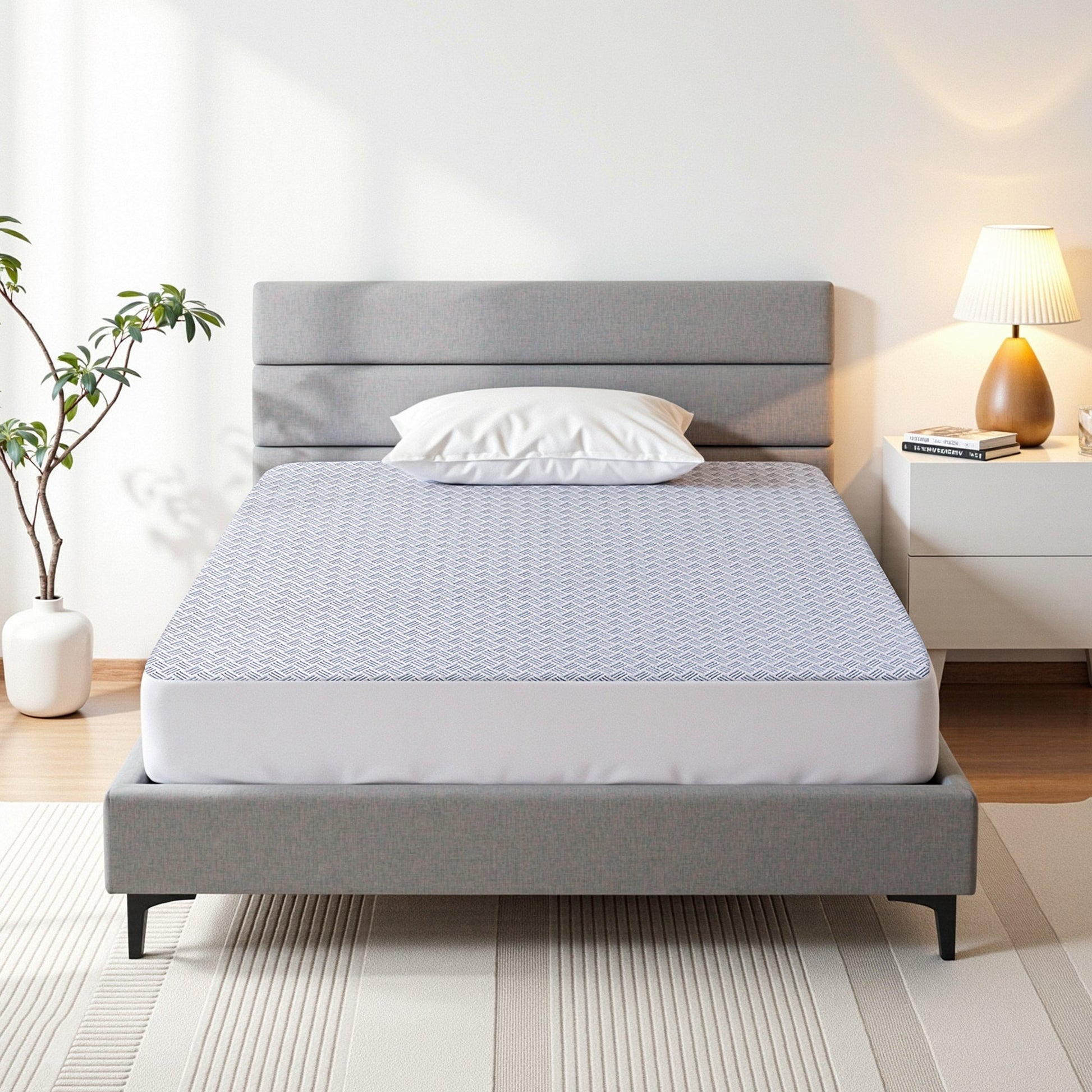 Giselle Cooling Mattress Protector Waterproof Deep Pocket Fitted Cover Single Wahtrends