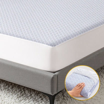 Giselle Cooling Mattress Protector Waterproof Deep Pocket Fitted Cover Single Wahtrends