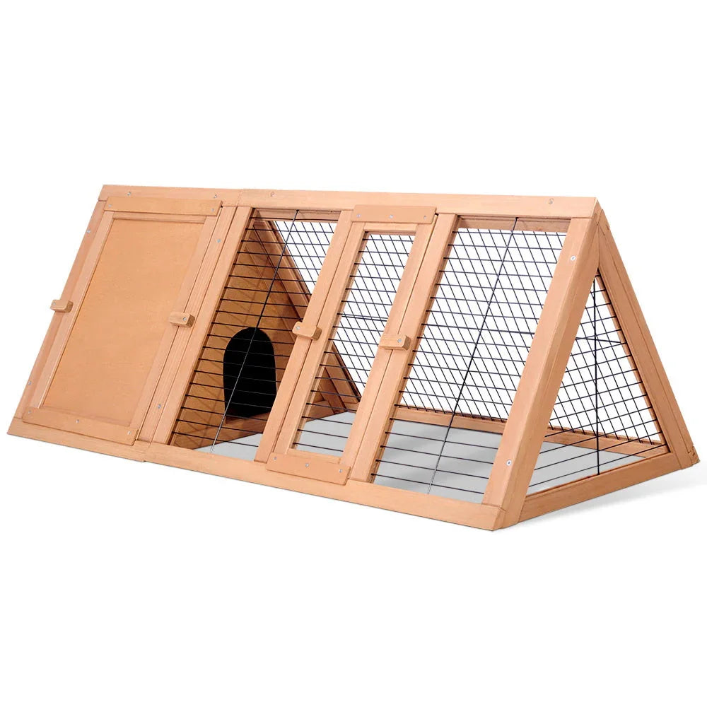 i.Pet Rabbit Hutch Chicken Coop 119cm x 51cm x 44cm Chicken Coop Large Run Wooden Cage Outdoor - Wahtrends