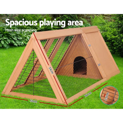i.Pet Rabbit Hutch Chicken Coop 119cm x 51cm x 44cm Chicken Coop Large Run Wooden Cage Outdoor - Wahtrends