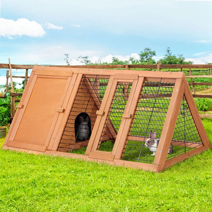 i.Pet Rabbit Hutch Chicken Coop 119cm x 51cm x 44cm Chicken Coop Large Run Wooden Cage Outdoor - Wahtrends