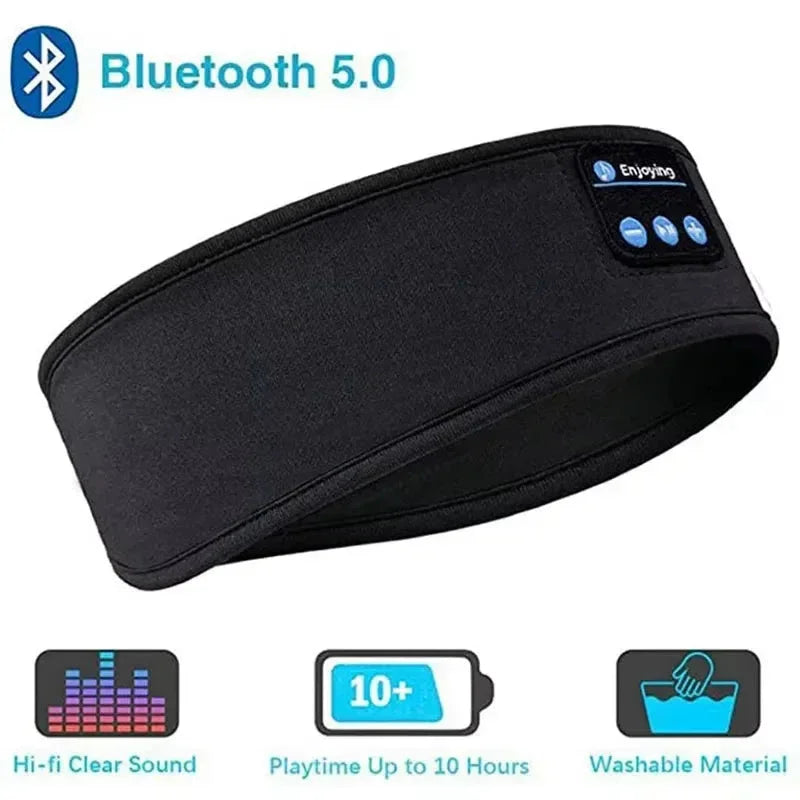 Bluetooth 5.0 Sleep Headphones Headband – Wireless Music Headband & Eye Mask for Side Sleepers - Wahtrends