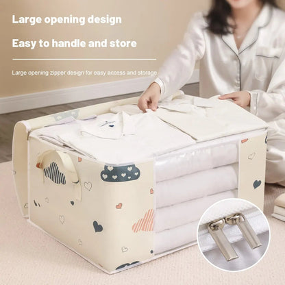 Large Capacity Clothes Storage Bags – Breathable Fabric Organisers with Handles AE
