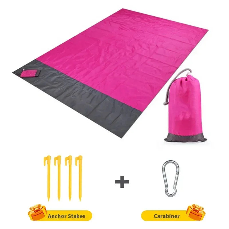 Best Waterproof Pocket Beach Mat Folding Beach Blanket - Lightweight Sandproof Portable Picnic Mat for Camping Outdoor Family Picnics and Beach Trips - Wahtrends