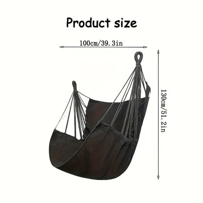 Anti-Rollover Canvas Hammock Chair—Portable Outdoor Swing Seat with Storage Bag AE