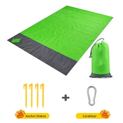 Best Waterproof Pocket Beach Mat Folding Beach Blanket - Lightweight Sandproof Portable Picnic Mat for Camping Outdoor Family Picnics and Beach Trips - Wahtrends