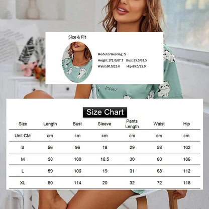 Trending Women's Short Sleeve Pajama Sets—Soft Comfortable Nightwear Top and Pants Loungewear for Sleep and Lounge 2026 Trends - Wahtrends