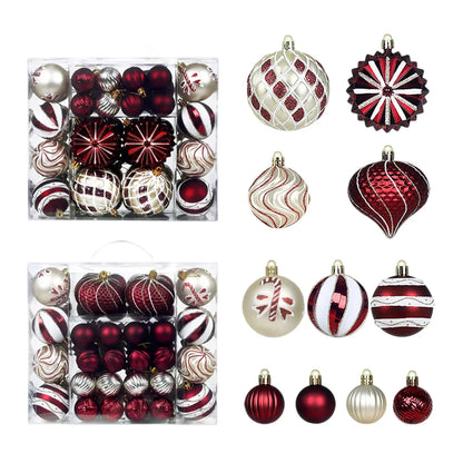 48-Piece Shatterproof Christmas Ornaments Set – Mixed Shapes & Sizes| Premium Tree Decorations - Wahtrends