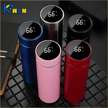 500 ML Temperature Display Thermos Cup - Stainless Steel Vacuum Insulated Bottle with LED for Hot Cold Outdoor - Wahtrends