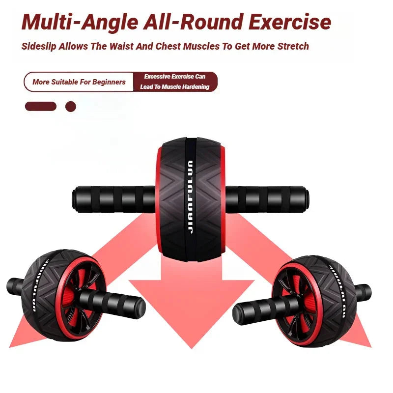 Upgraded Dual Ab Wheel Roller – Core Strength Trainer for Home Gym | Non-Slip Handles & Steel-Pipe Support - Wahtrends