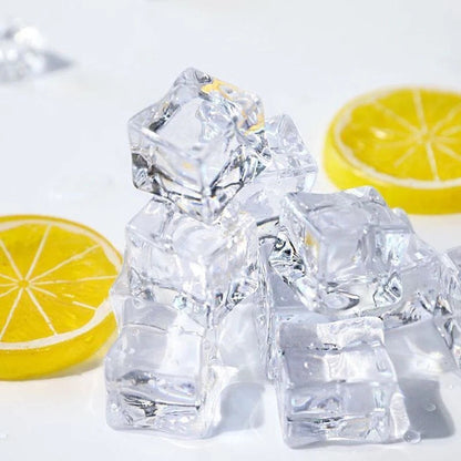 Premium Clear Acrylic Fake Ice Cubes – Reusable Photography & Display Crystals AE