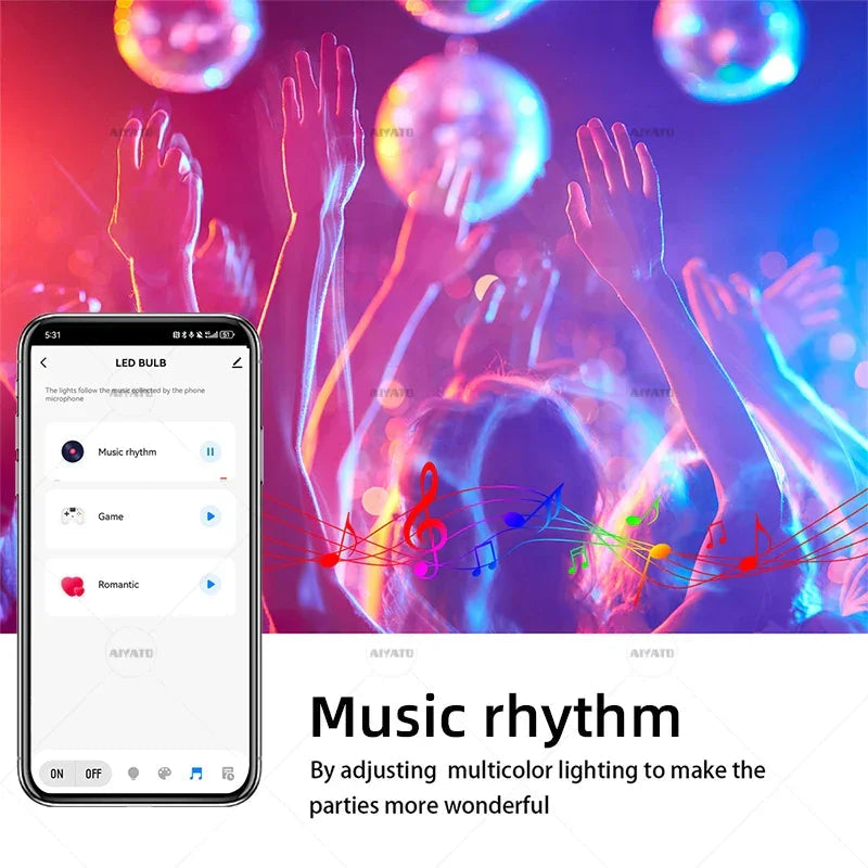 Tuya Bluetooth Smart LED Bulb Dimmable RGBCW - Color Changing Light Bulb E27 B22 15W 18W Smart Life App Music Sync - Wahtrends