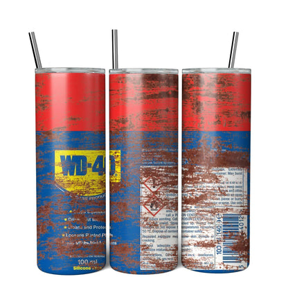 20oz WD40 Mechanic Oil Tumbler – Insulated Stainless Steel Workshop Mug AE