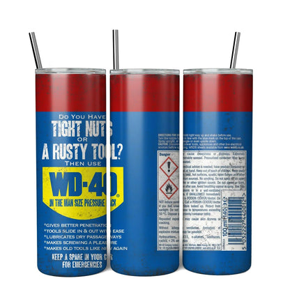 20oz WD40 Mechanic Oil Tumbler – Insulated Stainless Steel Workshop Mug AE