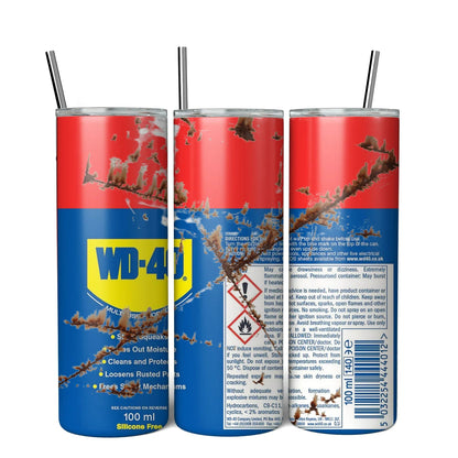 20oz WD40 Mechanic Oil Tumbler – Insulated Stainless Steel Workshop Mug AE