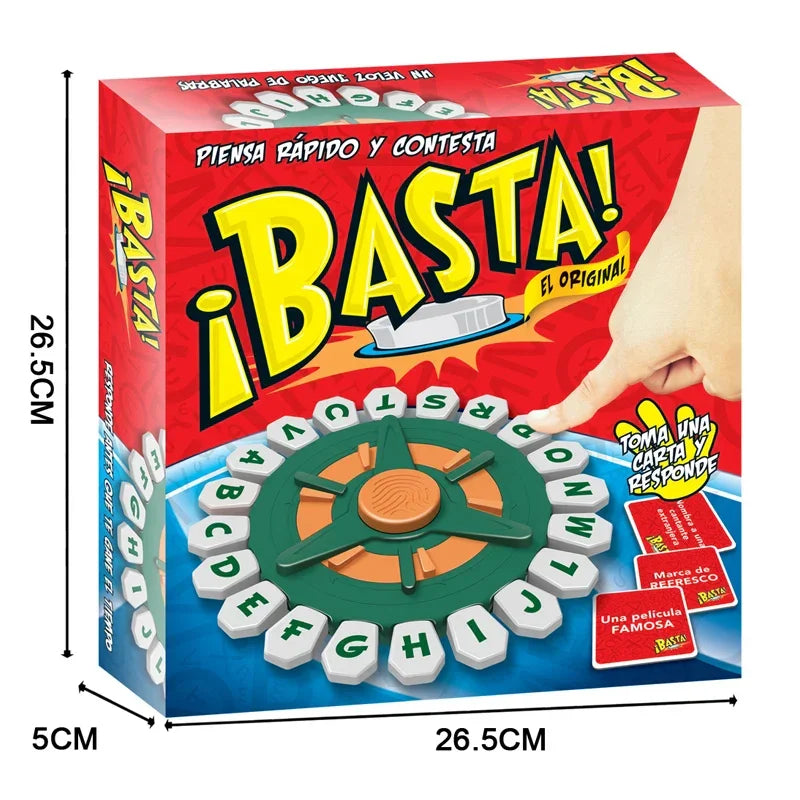 Best Basta Word Game—Quick-Thinking Letter-Pressing Board Game for Family Fun, German/Spanish Version, Kids, Adults, Party - Wahtrends