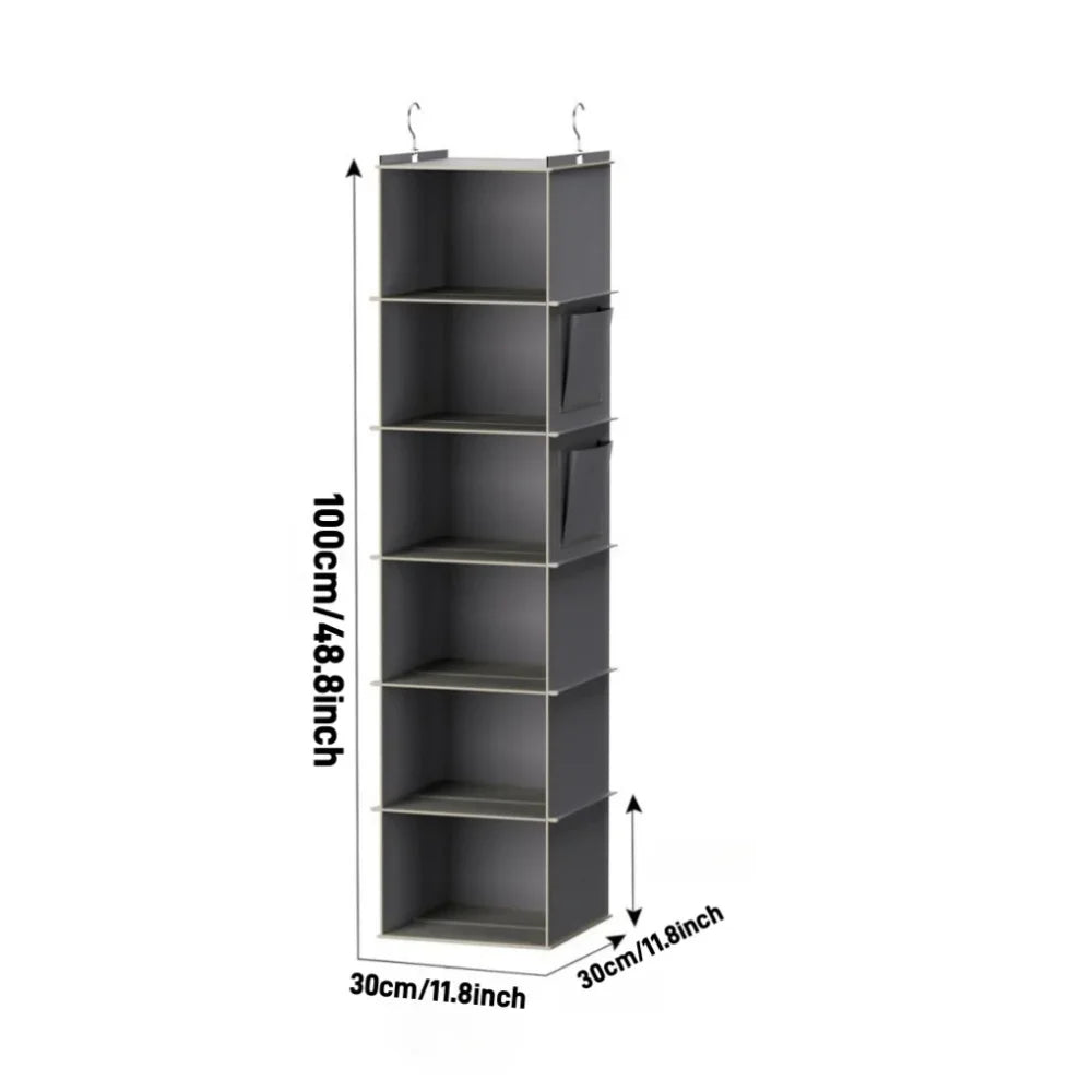 Sag-Free Hanging Wardrobe Storage Unit | Foldable 4-6 Spacious Tiers - Wahtrends