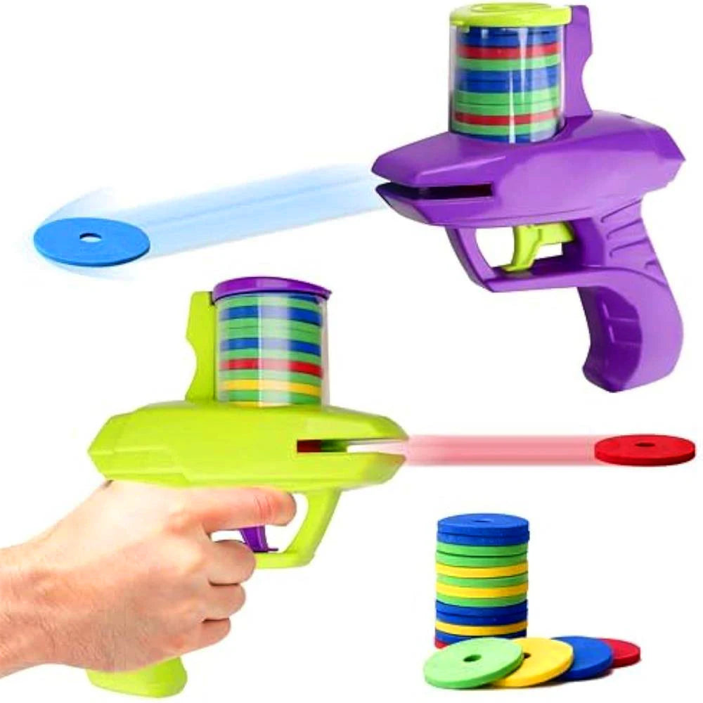 Duo-Launch Foam Disc Shooter Set | Safe Toys Gun for Kids AE