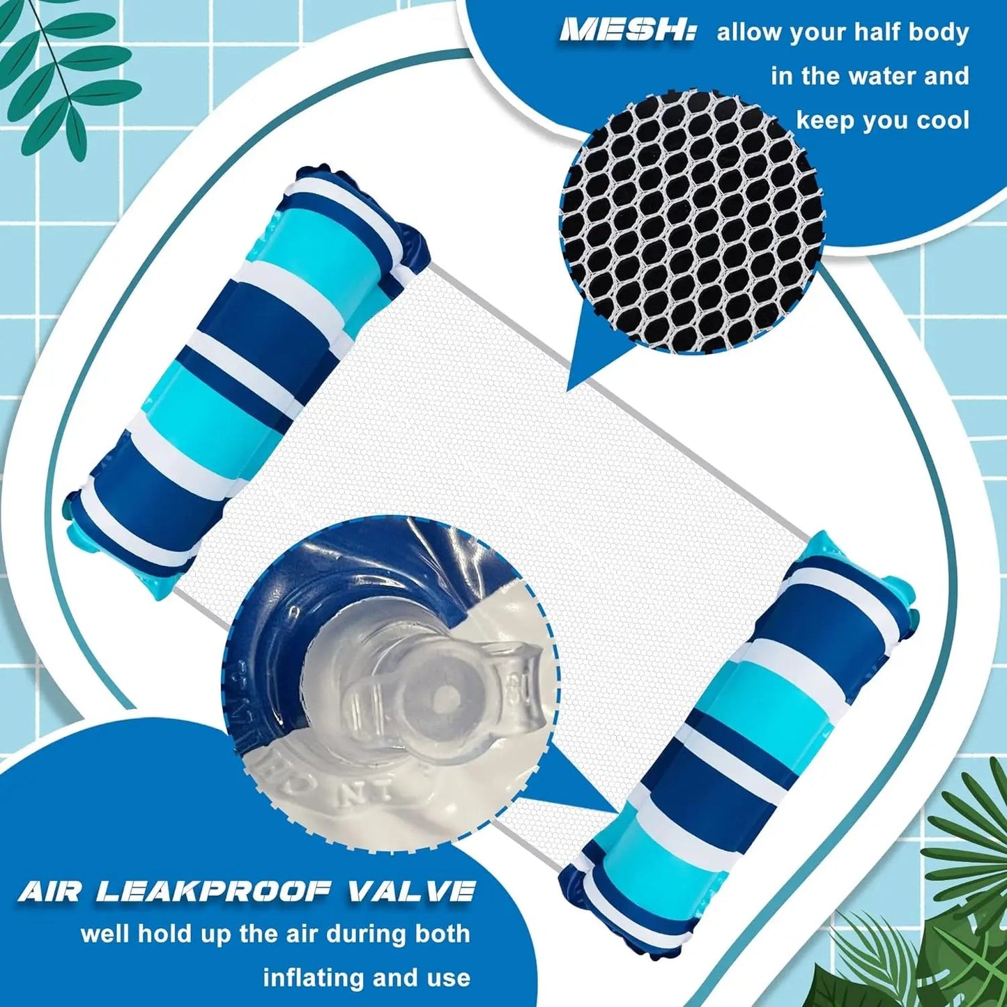 Premium Water Hammock Pool Float – Inflatable Mesh Lounger for everyone AE