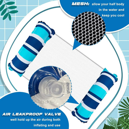 Premium Water Hammock Pool Float – Inflatable Mesh Lounger for everyone AE