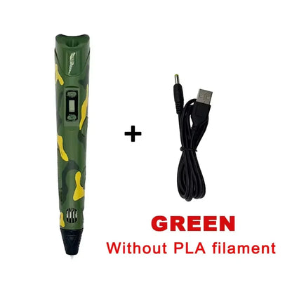 3D Printing Pen for Kids - Safe LED Display 3D Drawing Pen with 20M Filament Graffiti Toy Educational STEM - Wahtrends