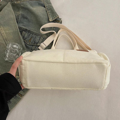 Large Canvas Tote Bag for Women with Zipper—Multi-Pocket Crossbody Messenger Shoulder Bag, for Work, Study & Travel - Wahtrends