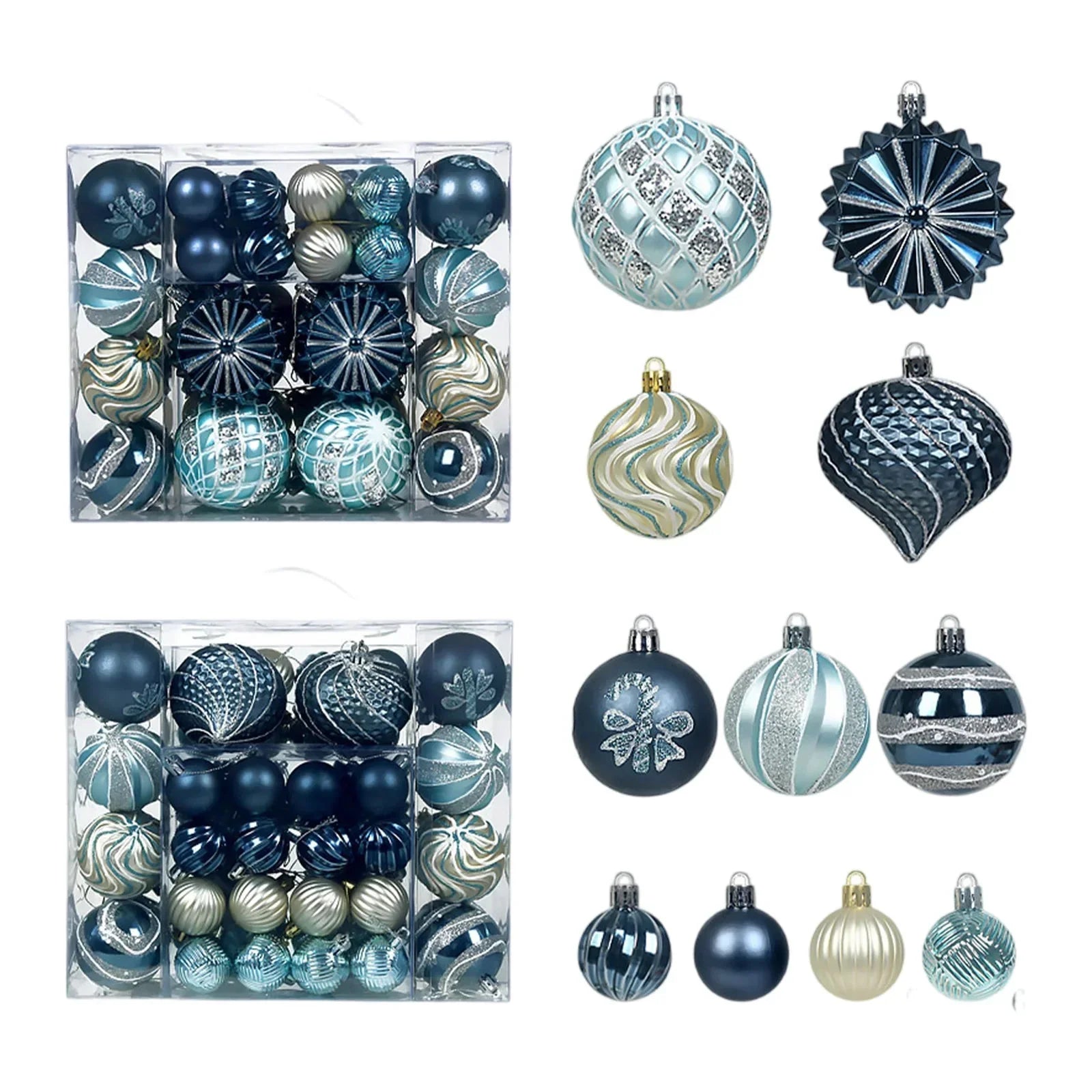 48-Piece Shatterproof Christmas Ornaments Set – Mixed Shapes & Sizes| Premium Tree Decorations - Wahtrends