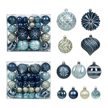 48-Piece Shatterproof Christmas Ornaments Set – Mixed Shapes & Sizes| Premium Tree Decorations - Wahtrends