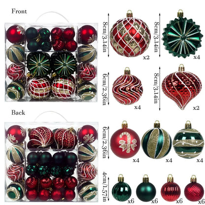 48-Piece Shatterproof Christmas Ornaments Set – Mixed Shapes & Sizes| Premium Tree Decorations - Wahtrends