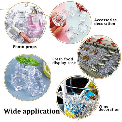 Premium Clear Acrylic Fake Ice Cubes – Reusable Photography & Display Crystals AE