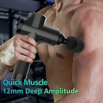 Deep Tissue Massage Gun – Quiet Percussion Muscle Relief with 6 Heads | Cordless Rechargeable Body Massager - Wahtrends