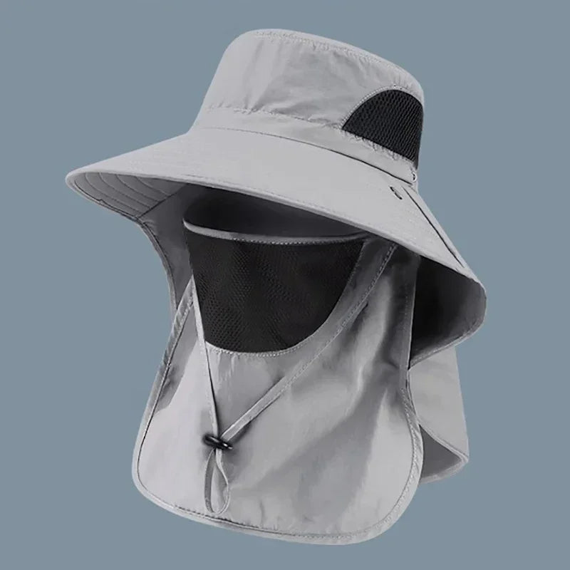 UV Protection Bucket Hat with Neck Flap | Outdoor Fishing Hiking Camping Visor | Breathable Quick-Dry Sun Hat Men Women - Wahtrends