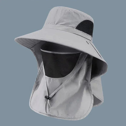 UV Protection Bucket Hat with Neck Flap | Outdoor Fishing Hiking Camping Visor | Breathable Quick-Dry Sun Hat Men Women - Wahtrends