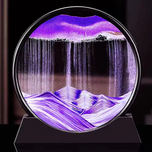 3D Moving Sand Art |Deep Sea Sandscape Round Glass Display| Calming Kinetic Flow AE